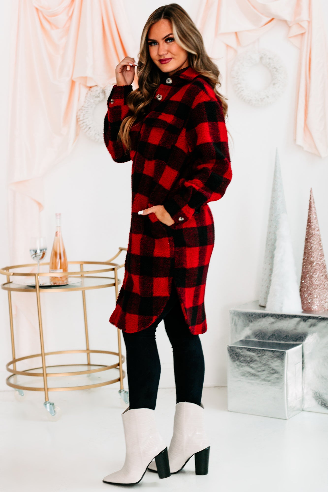 Make Plaid Happen Buffalo Plaid Coat (Red/Black) - NanaMacs