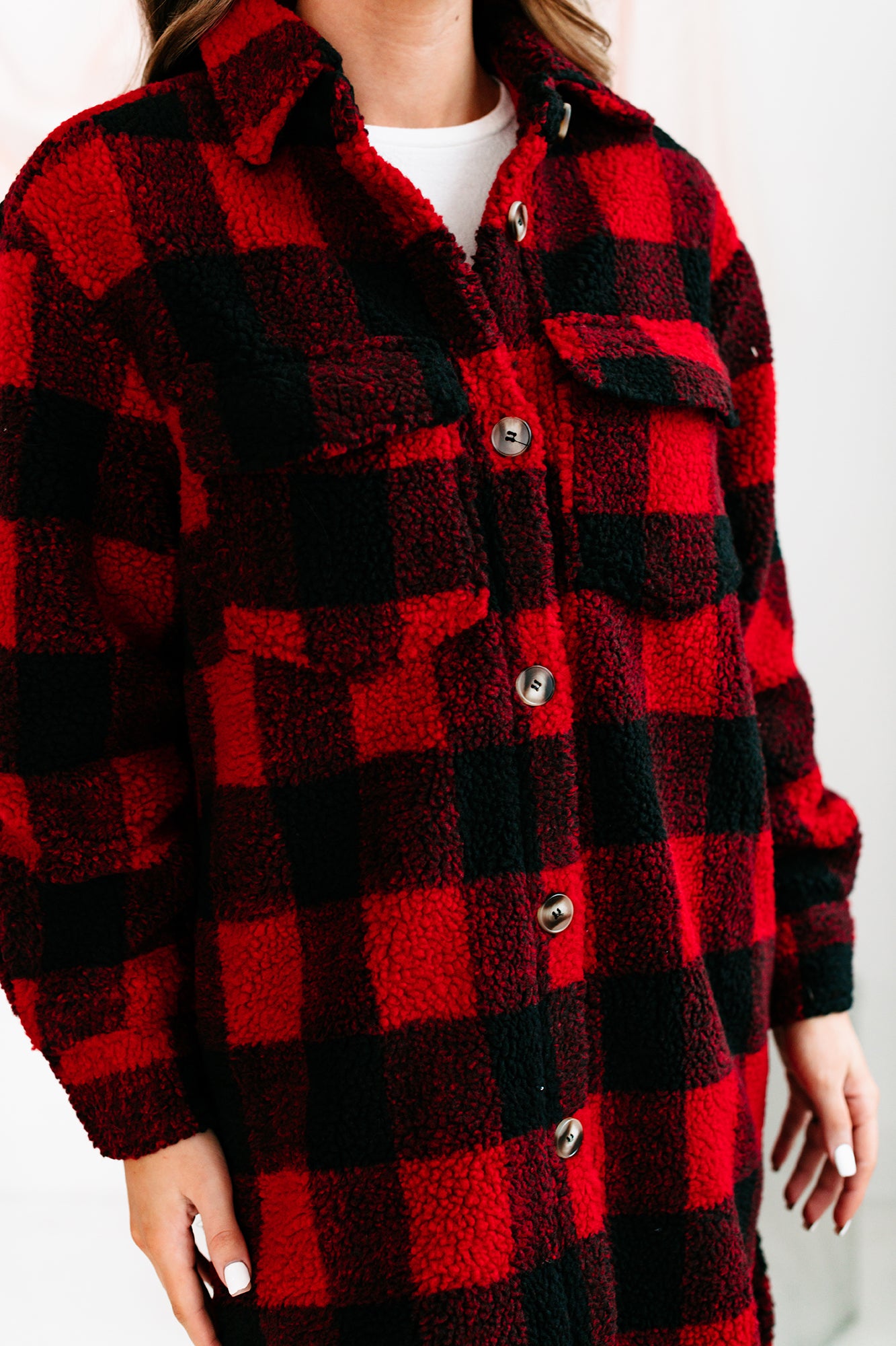 Make Plaid Happen Buffalo Plaid Coat (Red/Black) - NanaMacs