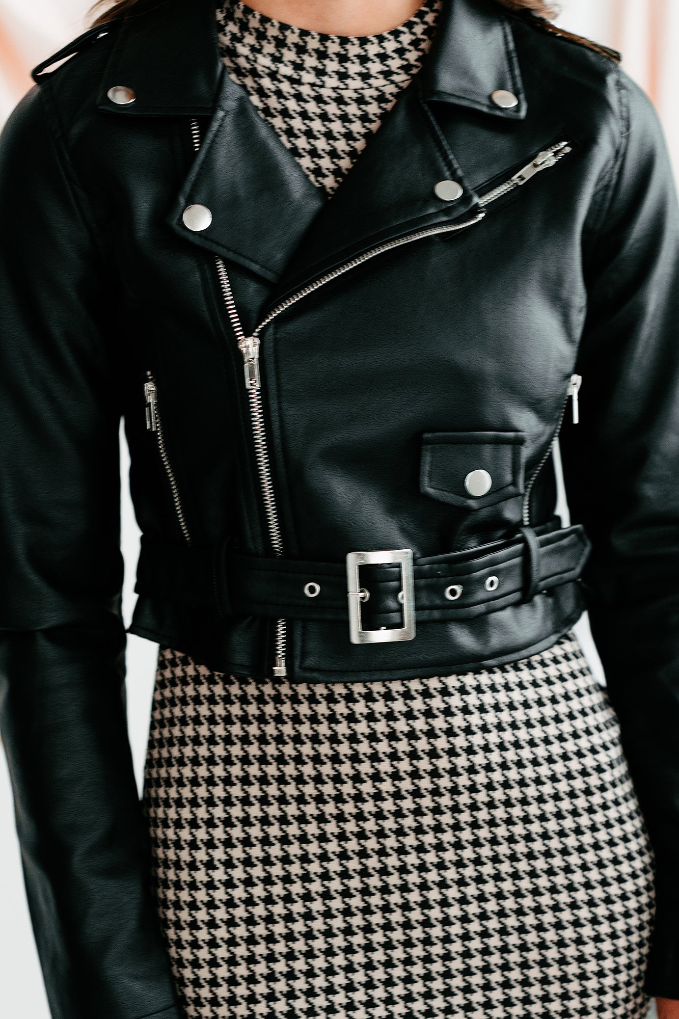 Ace Of Shade Cropped Faux Leather Jacket (Black) - NanaMacs