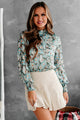 Scope Of Interest Long Sleeve Floral Bodysuit (Olive/Blue) - NanaMacs