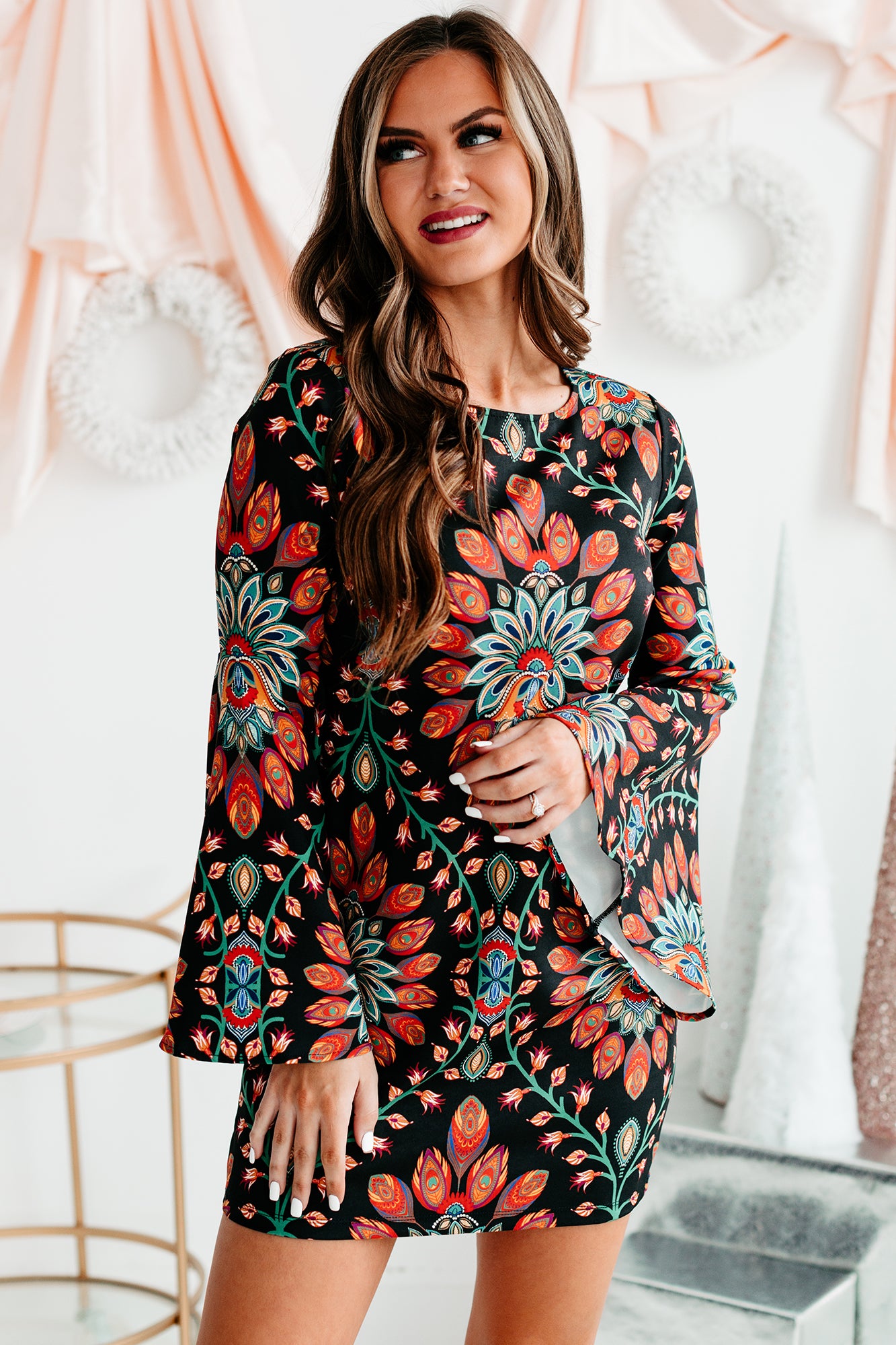 Vintage bell sleeve dress sales