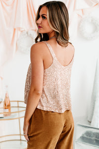 Shine Bright Sequin Tank Top (Rose Gold) - NanaMacs