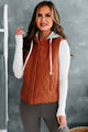 Vested Interest Hooded Puffer Vest (Brick) - NanaMacs