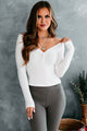 Sabela Button Detailed Long Sleeve Crop Top (White) - NanaMacs