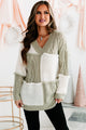 Dreamy In Patchwork Oversized Tunic Patchwork Sweater (Sage/Cream) - NanaMacs