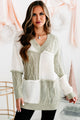 Dreamy In Patchwork Oversized Tunic Patchwork Sweater (Sage/Cream) - NanaMacs