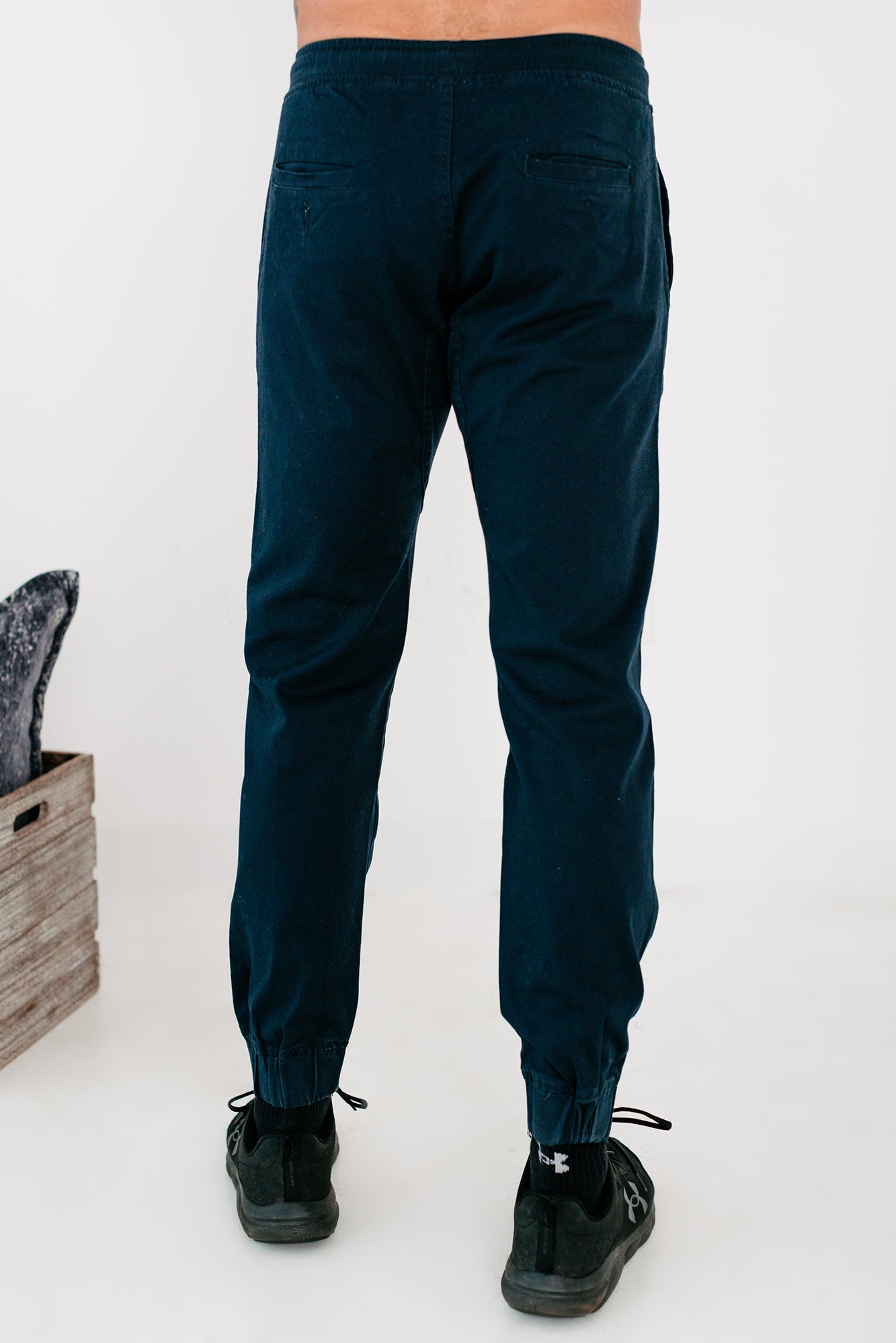 Dwayne Men's Cotton Twill Jogger Pants (Navy) - NanaMacs