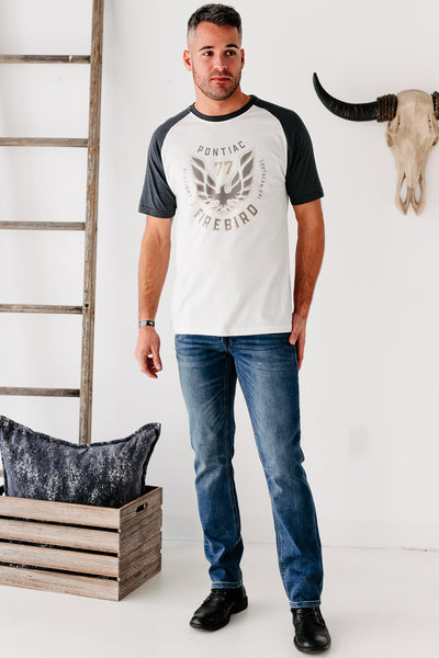 "Firebird" Mens Graphic Tee (Dove White/Black) - NanaMacs