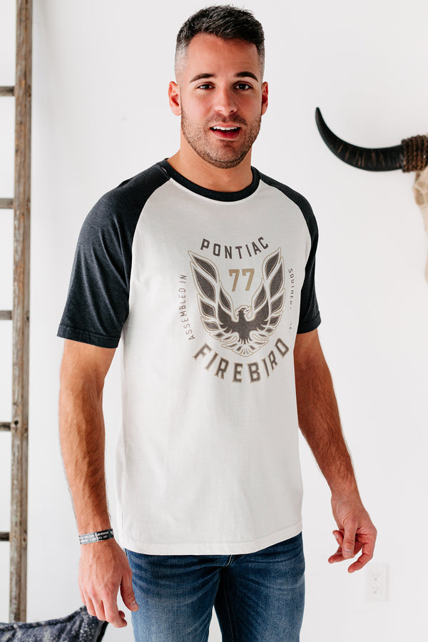 "Firebird" Mens Graphic Tee (Dove White/Black) - NanaMacs