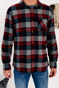 Harden Men's Plaid Flannel (Maroon/Navy/Grey) - NanaMacs