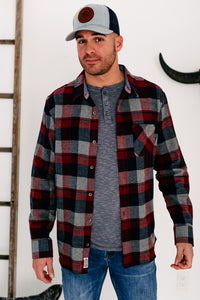 Harden Men's Plaid Flannel (Maroon/Navy/Grey) - NanaMacs