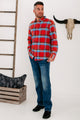 Lucas Flannel Button-Up Shirt (Red/Blue/Charcoal) - NanaMacs