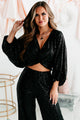 Stop The Show Sequin Cropped Top (Black) - NanaMacs