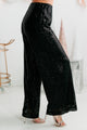 Glitter Goals Sequin Wide Leg Pant (Black) - NanaMacs