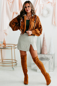 Corduroy Cool Hooded Corduroy Jacket (Brown) - NanaMacs