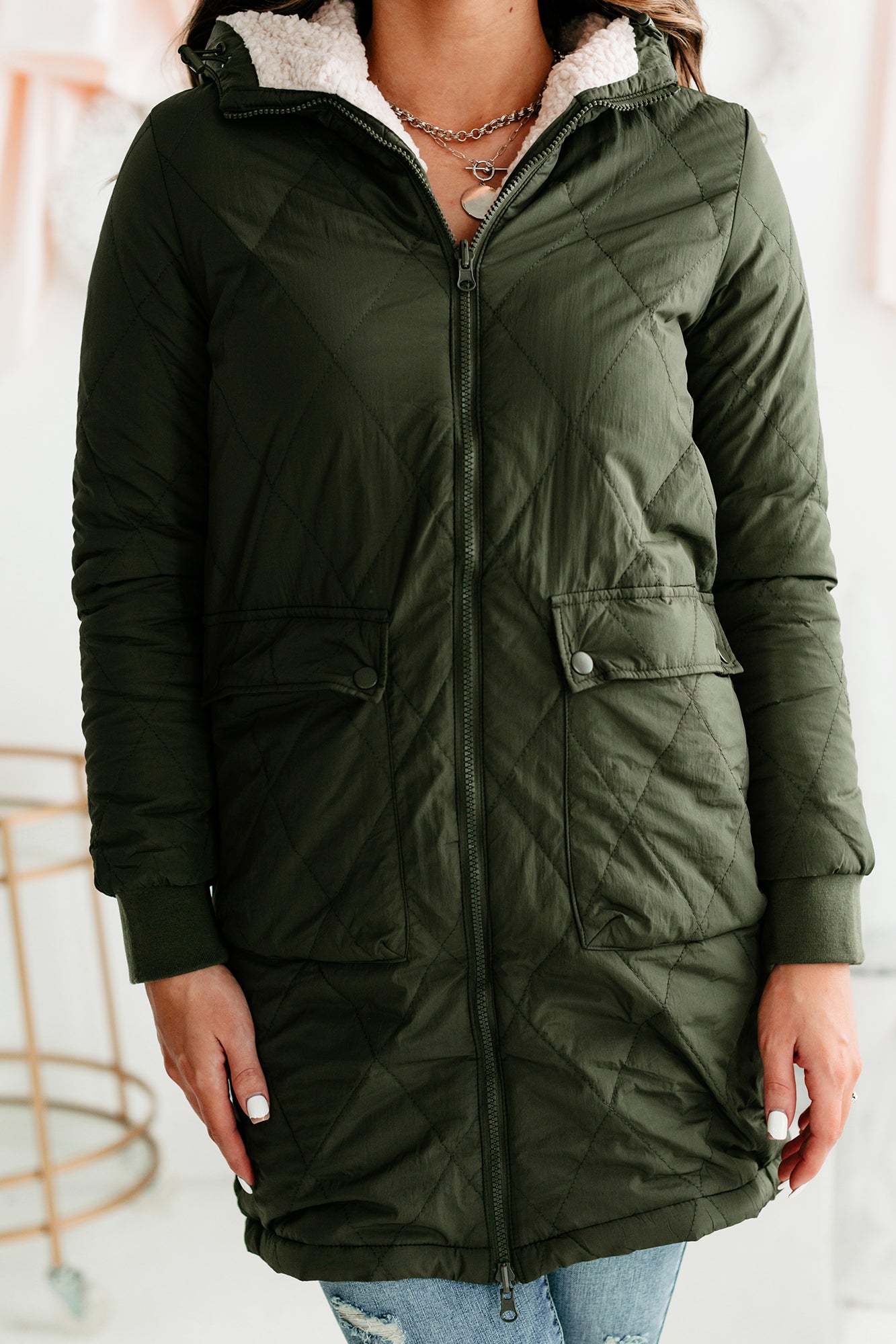 Winterized & Stylized Reversible Coat (Olive/Natural) - NanaMacs