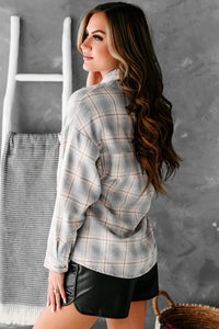 Never Plaid It So Good Oversized Plaid Shacket (White/Gray) - NanaMacs