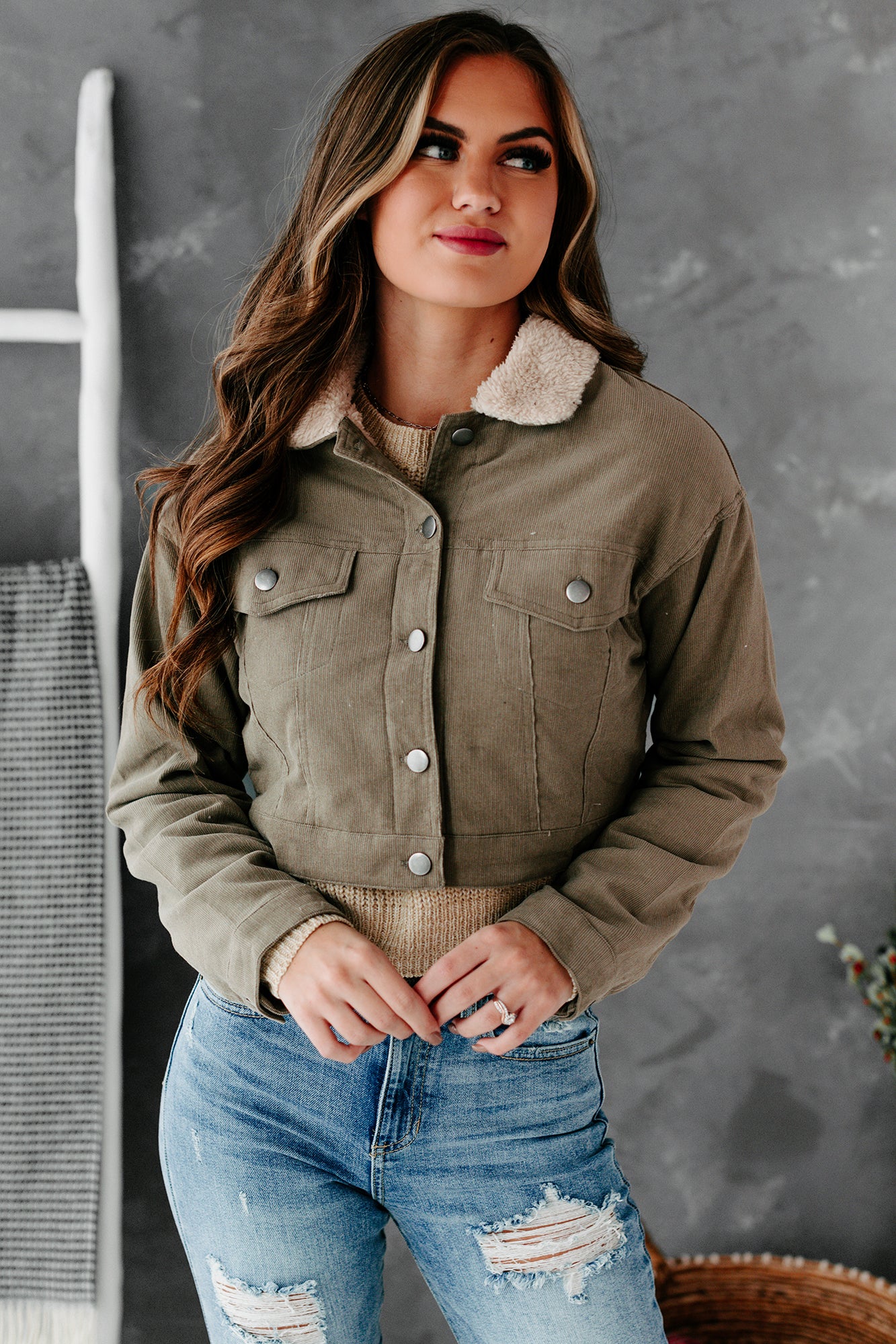 Women's sherpa lined deals corduroy jacket