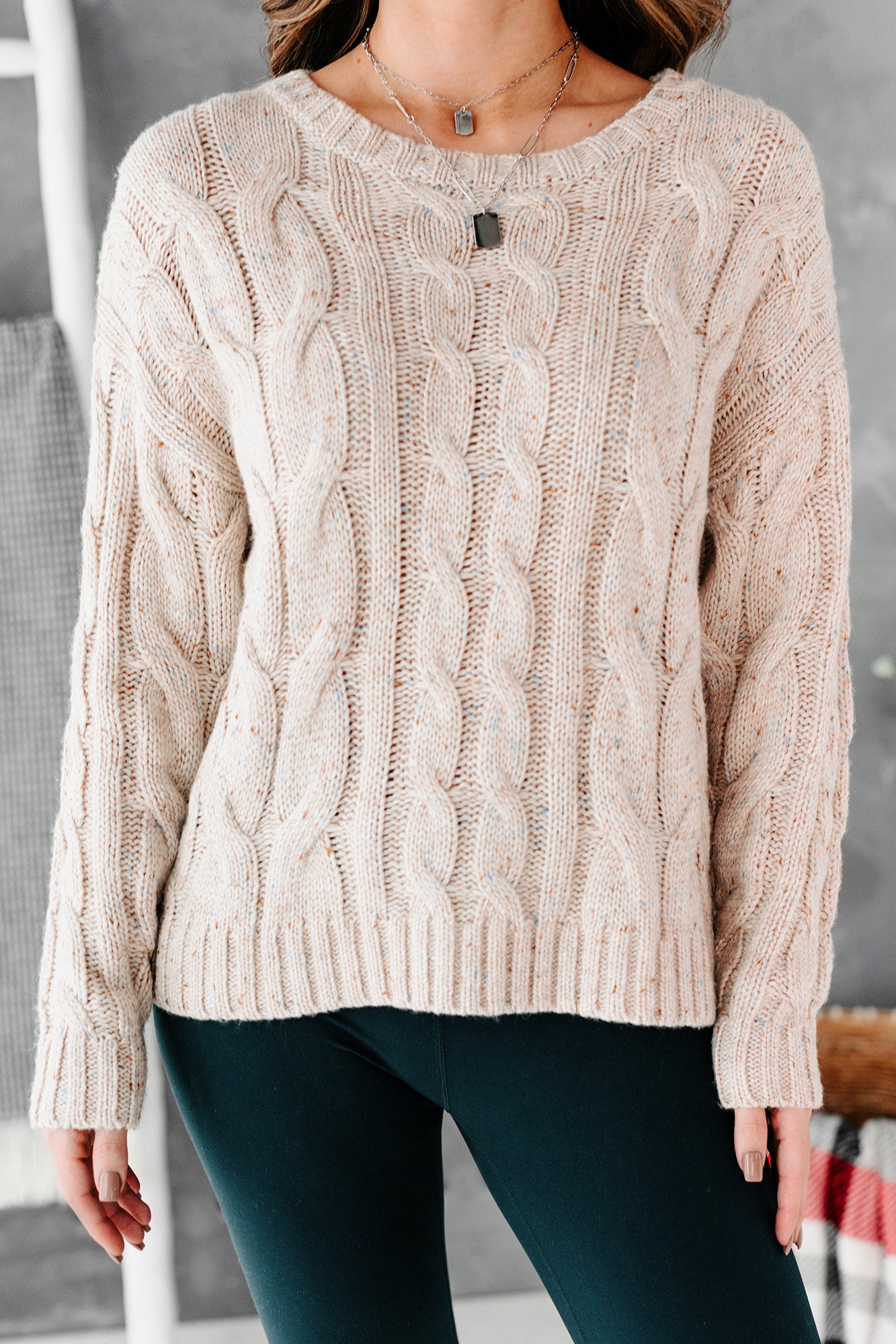 Etta Oversized Cable Knit Sweater (Oatmeal) - NanaMacs