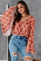 Peace, Love, & Floral Retro Floral Print Bodysuit (Rust Multi) - NanaMacs