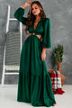 Remember My Name Cut-Out Satin Maxi Dress (Emerald) - NanaMacs