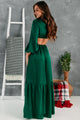 Remember My Name Cut-Out Satin Maxi Dress (Emerald) - NanaMacs