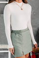 Archive - Basic Beauty Mock Neck Long Sleeve Bodysuit (Ivory) - NanaMacs