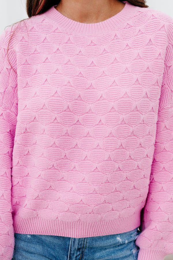 Peculiar Personality Shell Patterned Sweater (Pink) - NanaMacs