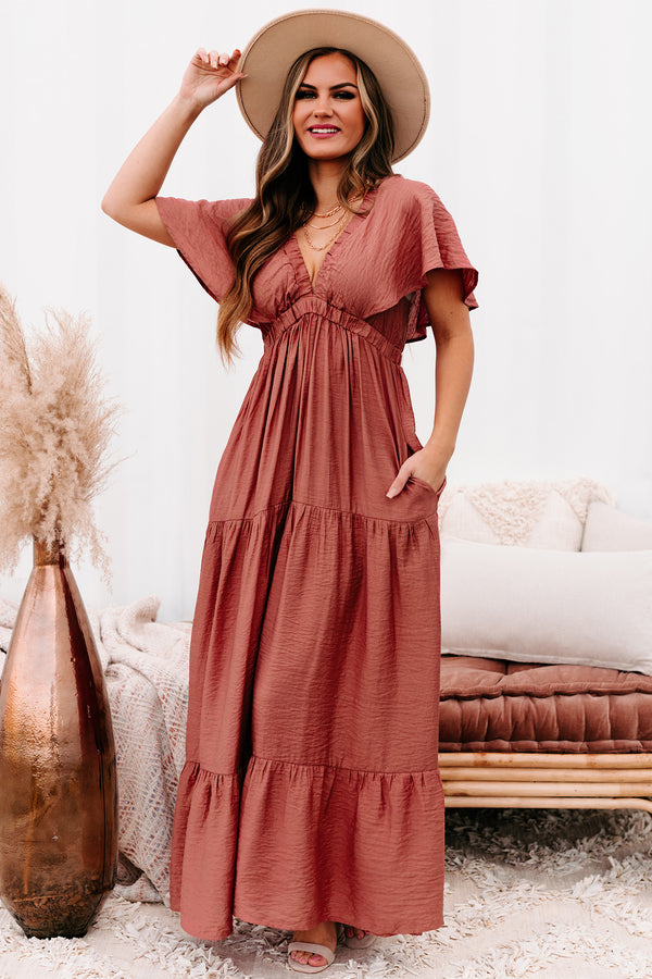 Enduring Love Tiered Linen Maxi Dress (Sienna) - NanaMacs