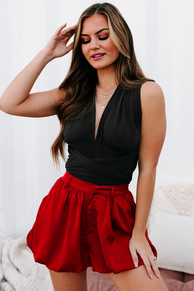 Forever Changing Convertible Self-Tie Bodysuit (Black) - NanaMacs