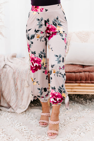 Floral Fever NanaMacs Original Split Leg Floral Print Pants (Pink Rose) - NanaMacs