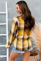 Harvest Wishes Plaid Button Front Top (Mustard) - NanaMacs