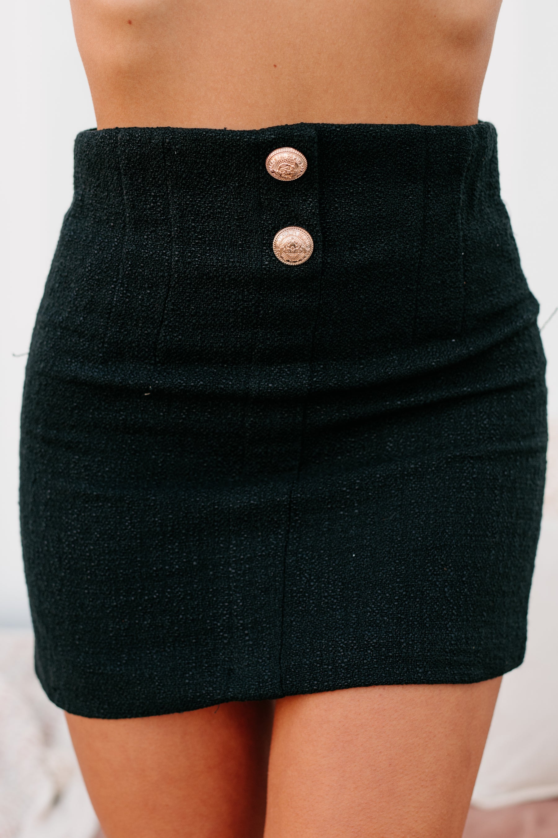 Serious Business Textured Mini Skirt (Black) - NanaMacs