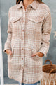 Totally Tweed Textured Tweed Shacket (Taupe/White) - NanaMacs