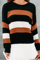 Split Second Decision Striped Textured Knit Sweater (Black/Brown) - NanaMacs