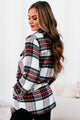Exceptionally You Woven Plaid Jacket (Ivory/Red) - NanaMacs