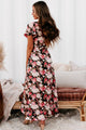 Alluring Elegance High-Low Floral Midi Dress (Black/Multi) - NanaMacs