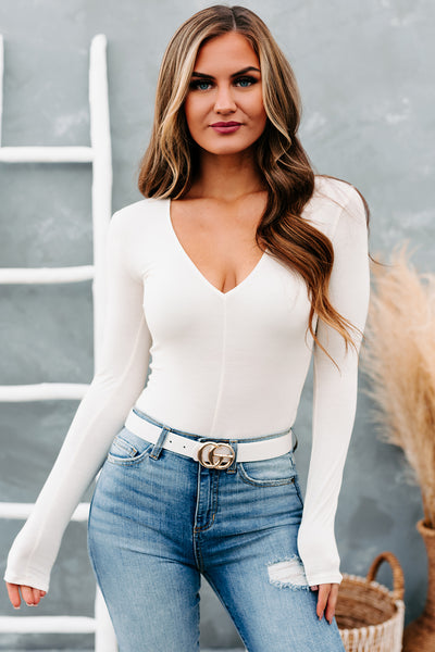 Always Noticed Faux Leather Belt (Ivory) - NanaMacs