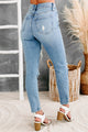 Cleobella Sneak Peek High Rise Distressed Skinny Jeans (Medium Light) - NanaMacs