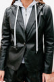 Streetwise & Stylized Hooded Faux Leather Jacket (Black) - NanaMacs