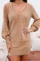 Aspen Outings Chenille Knit Sweater Dress (Mocha Brown) - NanaMacs
