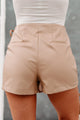 Doing Better Than You Faux Leather Skort (Beige/Taupe) - NanaMacs