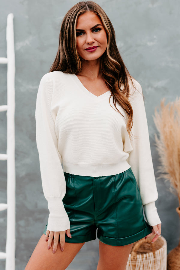 Essential Moment Dolman Sleeve V-Neck Sweater (Whip Cream) - NanaMacs