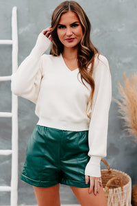 Essential Moment Dolman Sleeve V-Neck Sweater (Whip Cream) - NanaMacs