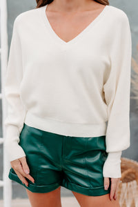 Essential Moment Dolman Sleeve V-Neck Sweater (Whip Cream) - NanaMacs