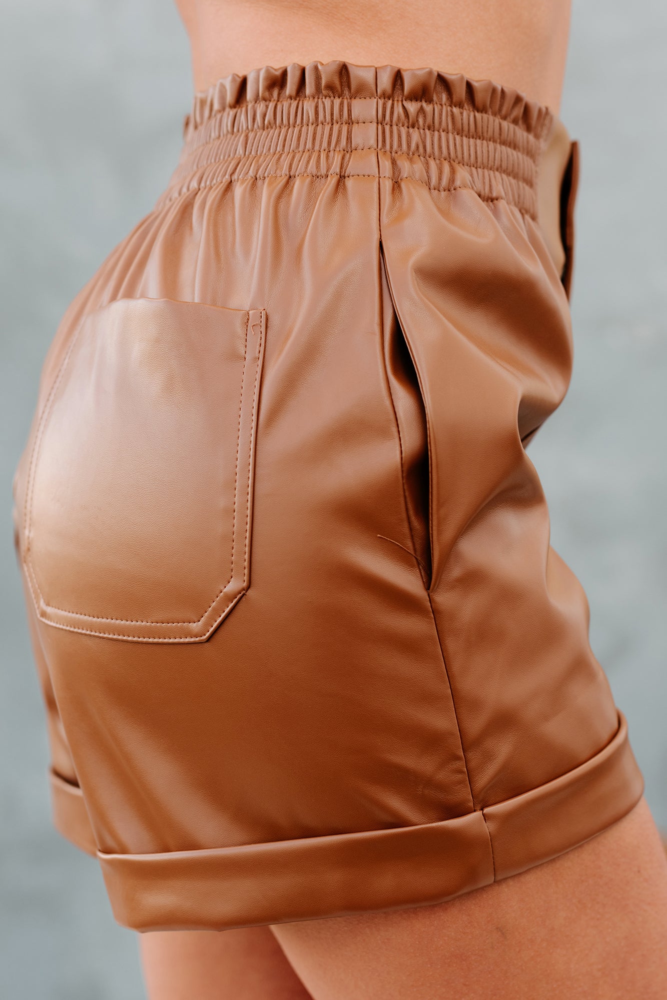 Staying Trendy Faux Leather Flare Pants (Beige) · NanaMacs