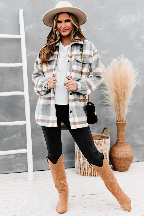 Mountain Vista Plaid Flannel Jacket (Grey Multi) - NanaMacs