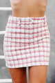 Social Obligations Houndstooth Mini Skirt (Pink) - NanaMacs