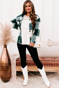 Shift In The Wind Plaid Shacket (Green) - NanaMacs