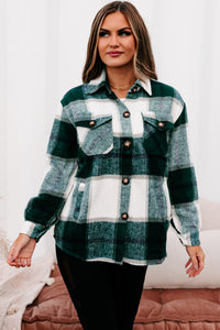 Shift In The Wind Plaid Shacket (Green) - NanaMacs